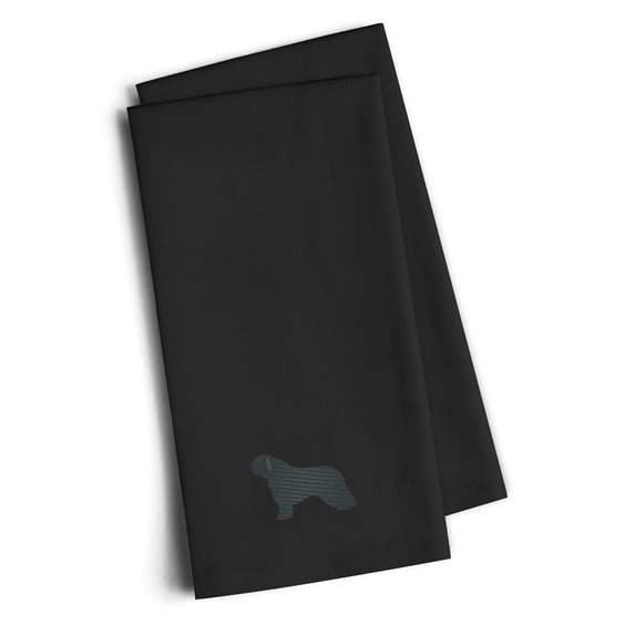 Spanish Water Dog Black Embroidered Towel Set of 2