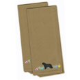 thumbnail image 1 of Spanish Water Dog Easter Tan Embroidered Kitchen Towel - Set of 2, 1 of 1