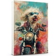 thumbnail image 1 of Spanish Water Dog Poster Riding A Motorcycle - Spanish Water Dog Canvas Wall Art For Bedroom Decor - Vintage Wall Art - Bedroom Accessories, 1 of 6
