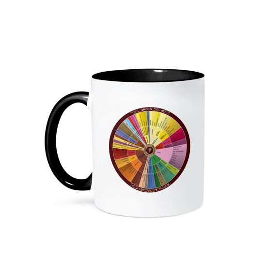 Spanish Wine Chart, 15oz Two-Tone Black Mug