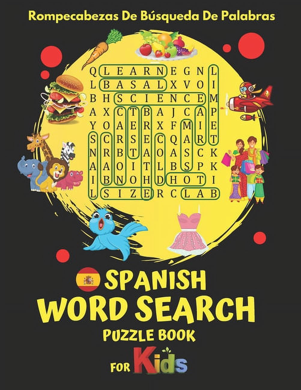 Spanish Word Search Puzzle Book for kids : Easy Word Search for juniors ...