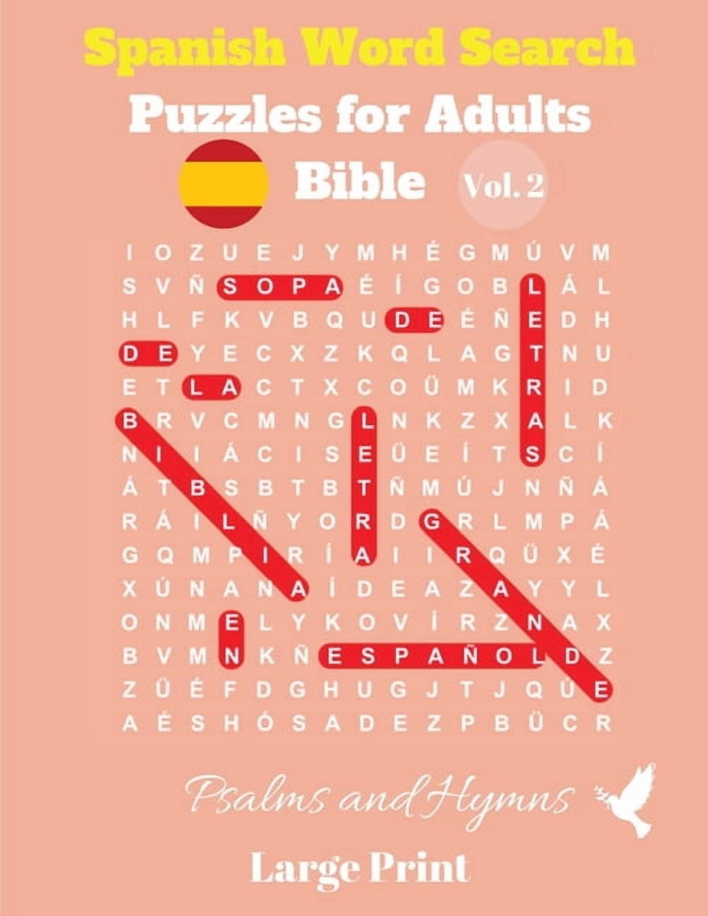 Spanish Word Search Puzzles For Adults: Bible Vol. 2 Psalms and Hymns