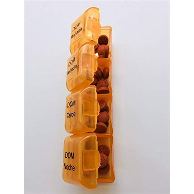 Spanish pill box 7 day weekly four times per day (Large) spanish