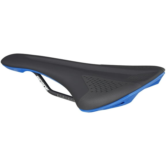 Spank SPIKE 160 Saddle Black Blue | Low Friction Synthetic Skin | 265mm Width