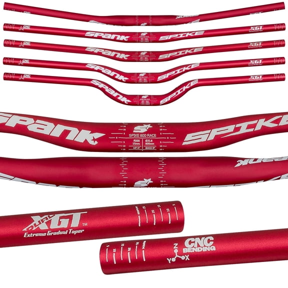 Spank Spike Race Bars 800mm Wide, 30mm Rise, 31.8mm Clamp Matte Red