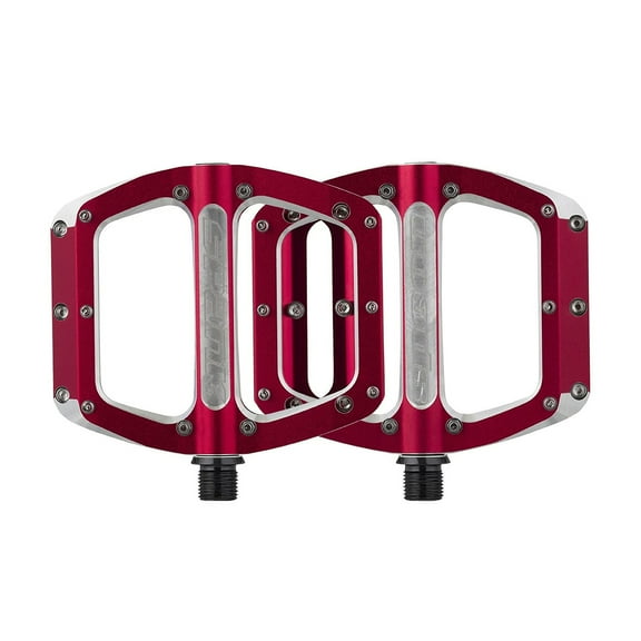 Spank, Spoon 100, Platform Pedals, Body: Aluminum, Spindle: Cr-Mo, 9/16'', Red