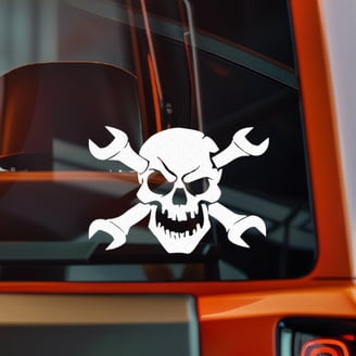 2 Autocollants Vinyle Cross Skull Believer – Pour Montants De Voiture (finition Mat)