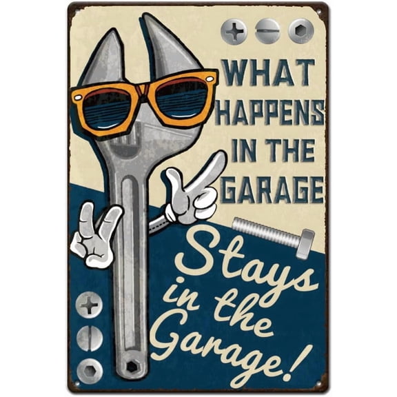 Spanner Tin Signs Retro Metal Sign Man Cave Decor Garage Signs Maintenance Vehicle Tool Sign