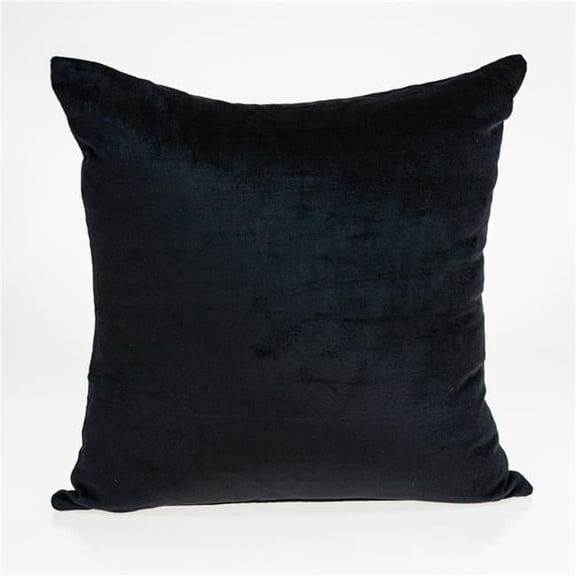 Spano Black Square Transitional Pillow Cover with Poly Insert - 20 x 20 x 7 in.