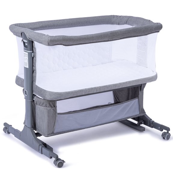 Spanspace 5-in-1 Co-Sleeper Bassinet with Wheels, Gray