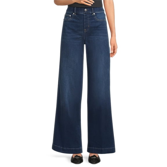 Spanx 2.0 Stretch Pull On Wide Leg Jeans - 21558R (Pacific Wash, M)