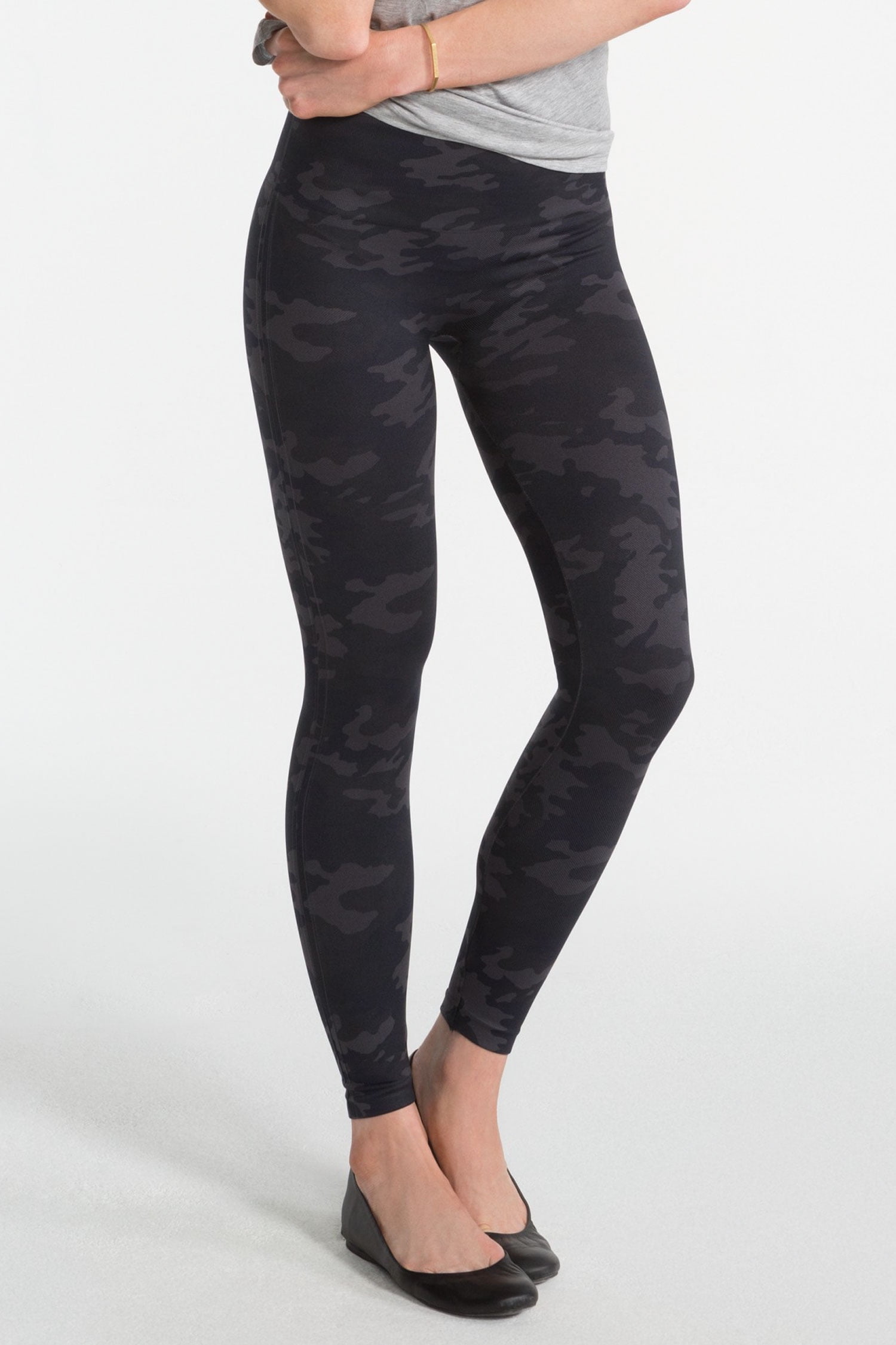 SPANX Black Camo Look at Me Now Seamless Leggings XL 