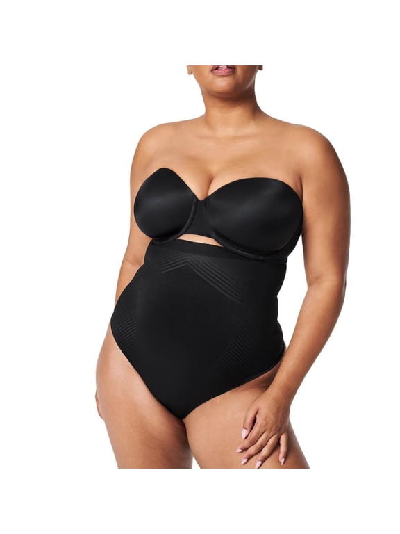 Thinstincts 2.0 High-Waisted Thong, Black, XS