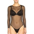 thumbnail image 1 of Spanx Women's Sheer Mesh Thong Bodysuit - Black (20119) (Small), 1 of 3