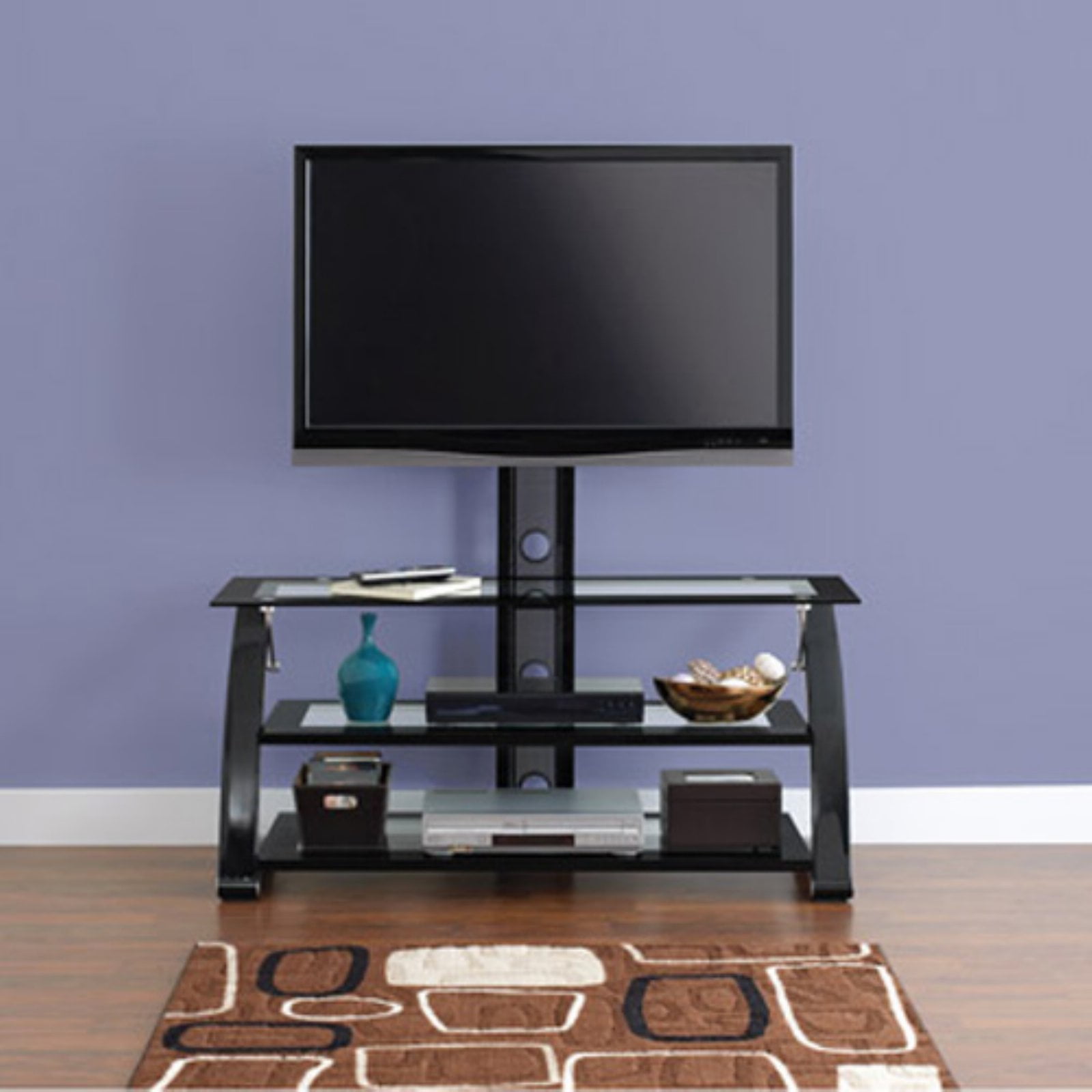 Walmart glass tv stand with mount deals
