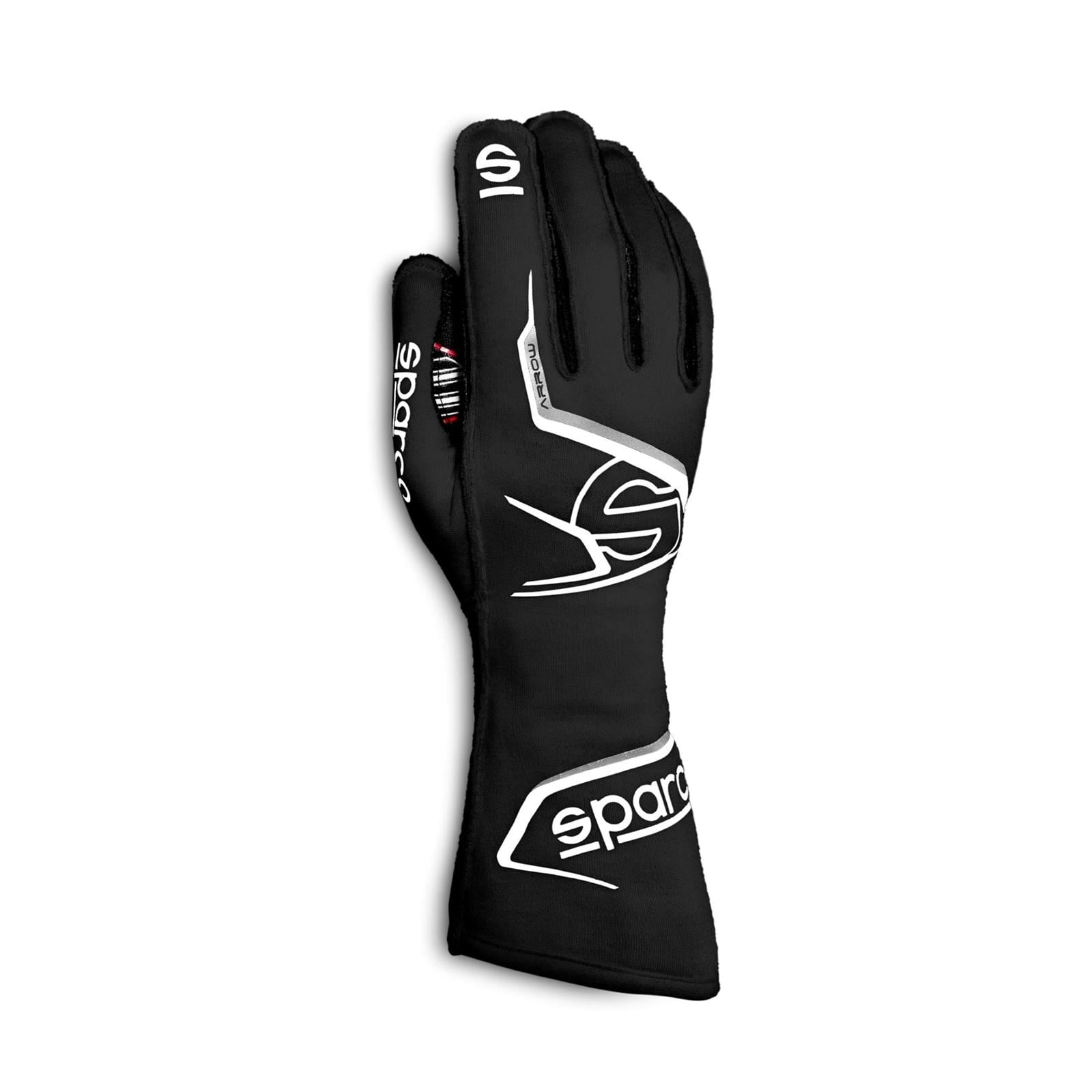 Sparco 00131411NRRS Arrow SFI 5 Racing Gloves, Black/Red, Large
