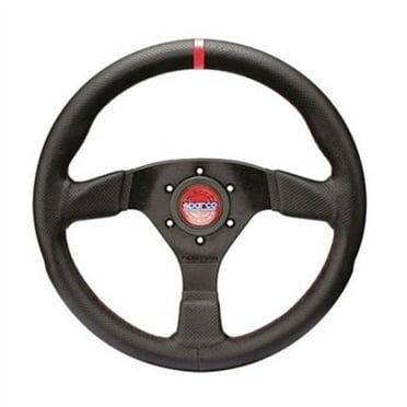 Sparco 015R383PLUNNR R383 Champion Black Leather & Black Stitching Steering Wheel