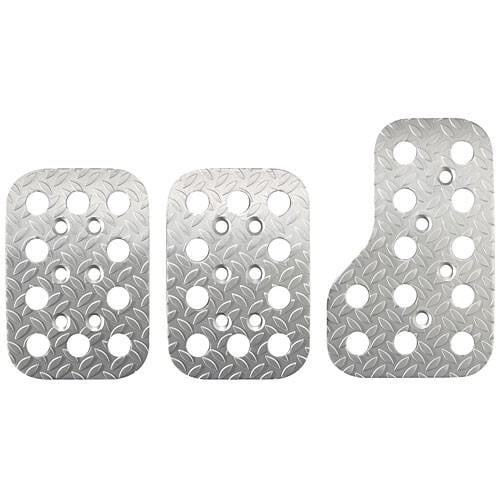 Sparco 03779AN Race Silver Pedal Set Diamond Plated Aluminum
