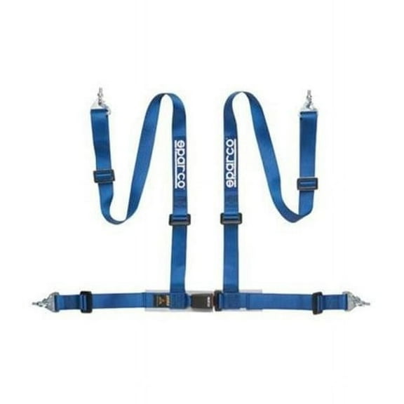 Sparco 04604BM1AZ 2 in. 4-Point Snap-In Belt, Blue