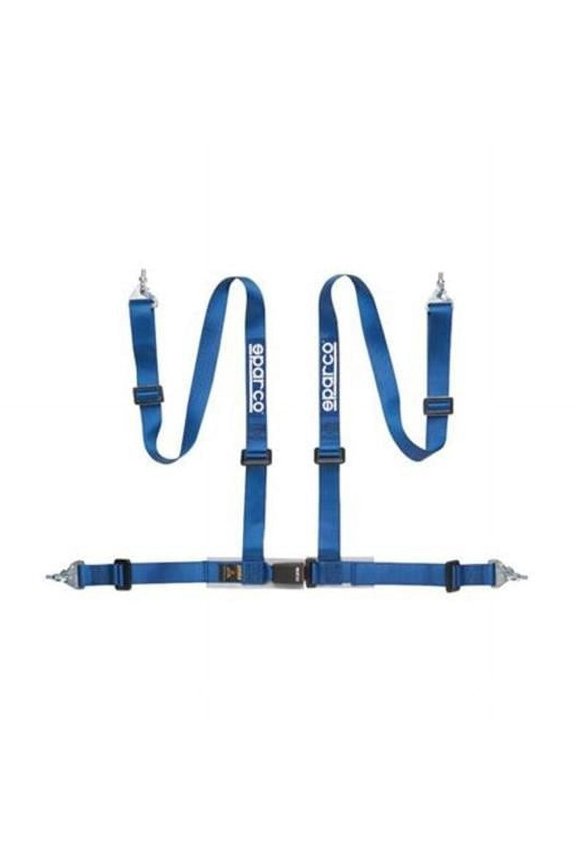 Sparco 04604BM1AZ 2 in. 4-Point Snap-In Belt, Blue