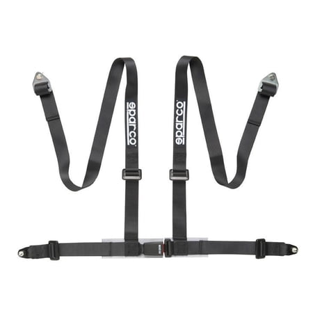 Sparco 04604BVNR Street Racing 2" 4-Point Bolt-in Seat Belt Harness Black