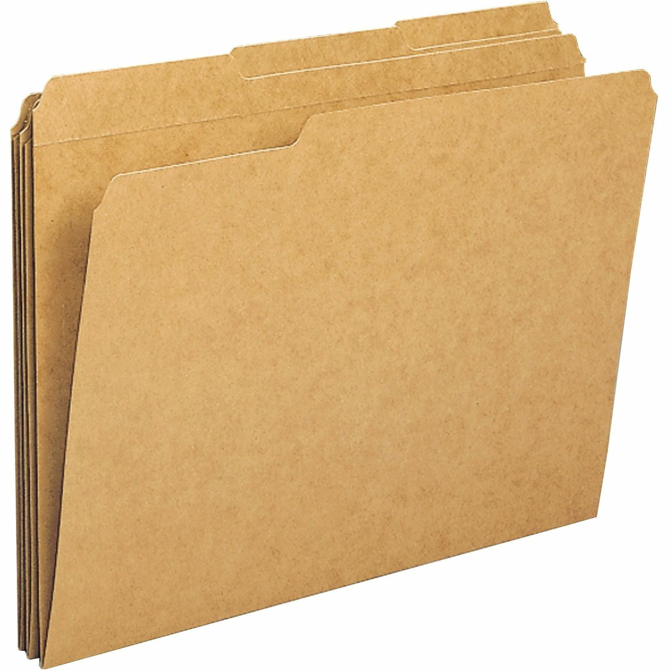 Business Source, BSN20890, 1/3-cut Tab Heavy Weight Kraft File Folders, 100 / Box