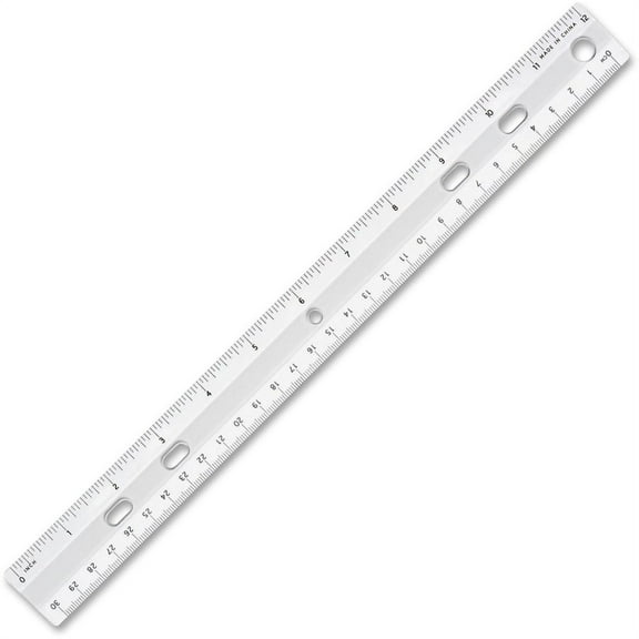 Sparco 12" Standard Metric Ruler - 12" Length 1.3" Width - 1/16 Graduations - Metric, Imperial Measuring System - Plastic - 1 Each - Clear | Bundle of 2 Each