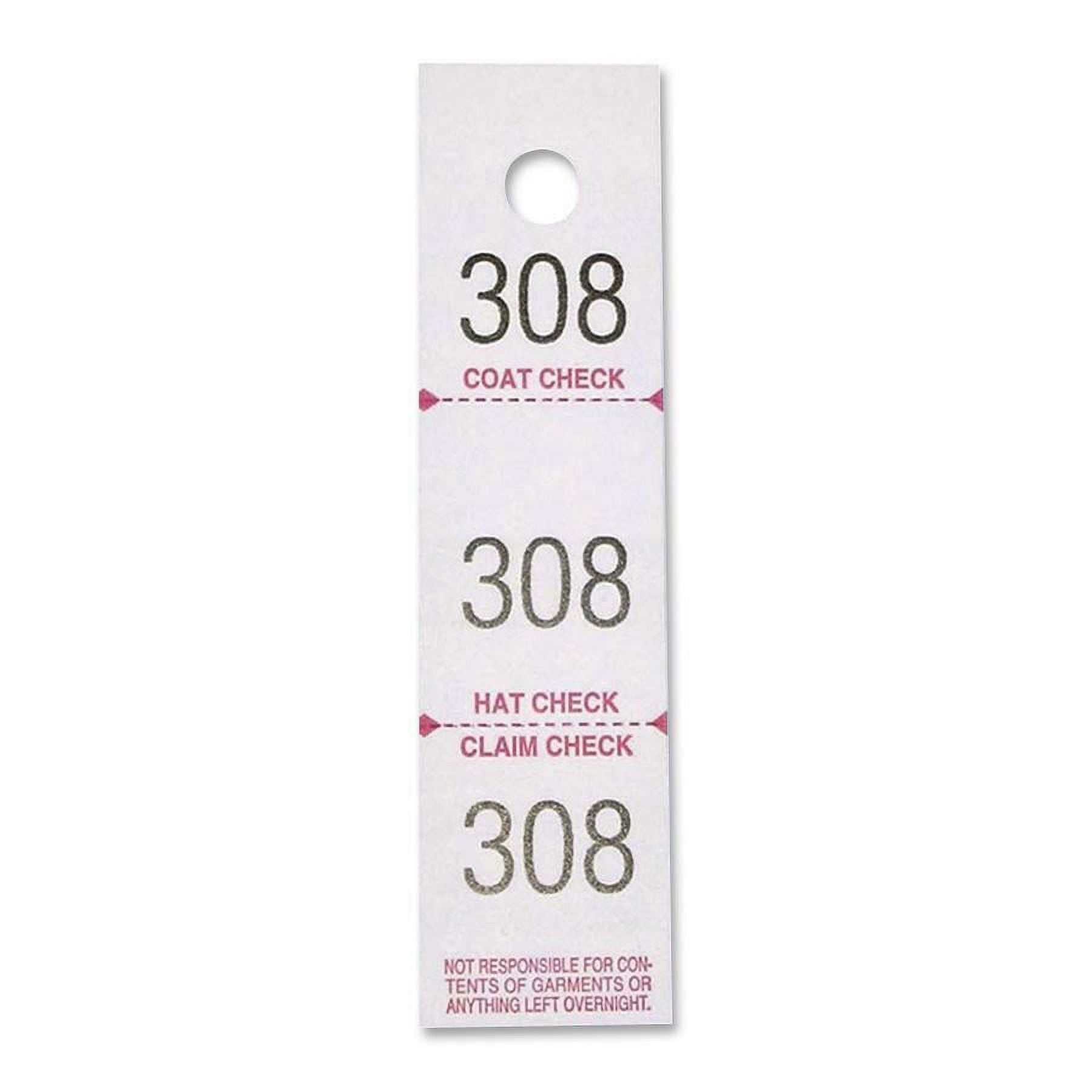 Sparco 3-Part Coat Check Tickets - 500 / Pack - White | Bundle of 5 ...