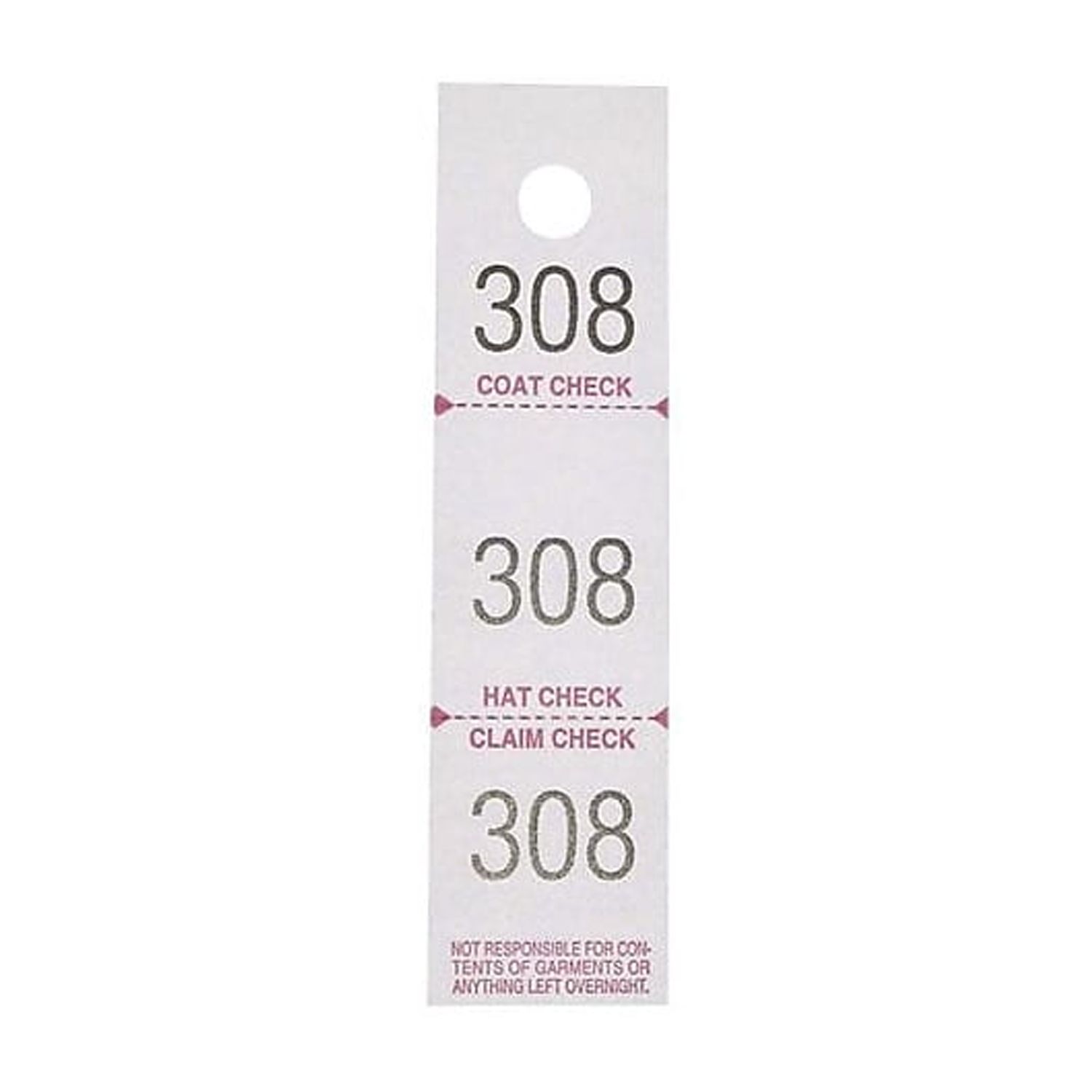 Sparco 3-Part Coat Check Tickets 500 / Pack - White - Walmart.com