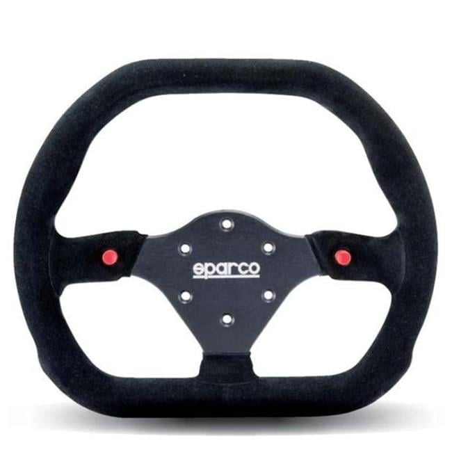 12" RJ Max Lightweight D-Shape Steering Wheel, 5-Bolt, Black - Quarter