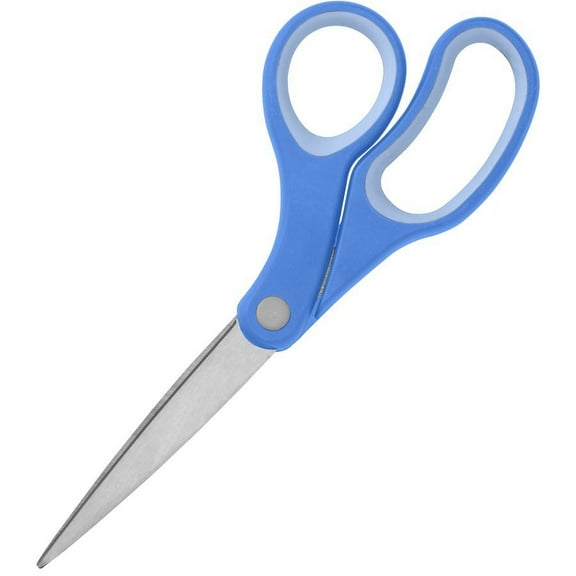 Sparco 8" Bent Multipurpose Scissors - 8" Overall Length - Bent - Stainless Steel - Blue - 1 Each | Bundle of 2 Each