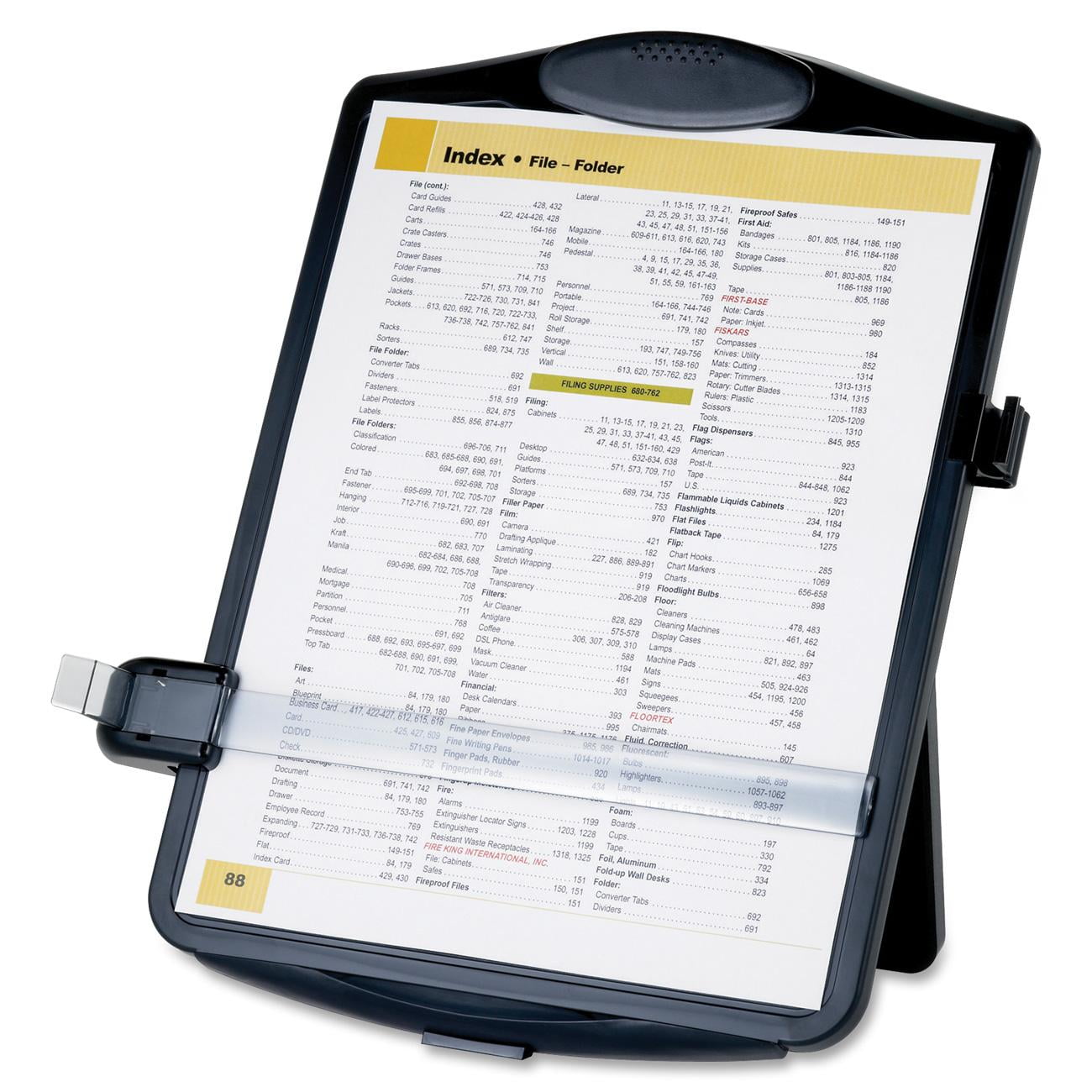Black Adjustable Easel Document Holder with Clip