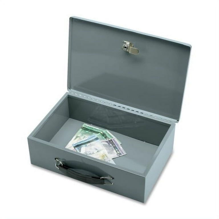 Sparco All-Steel Insulated Cash Box - Steel - Gray - 3.8 Sparco All-Steel Insulated Cash Box - Steel - Gray - 3.8
