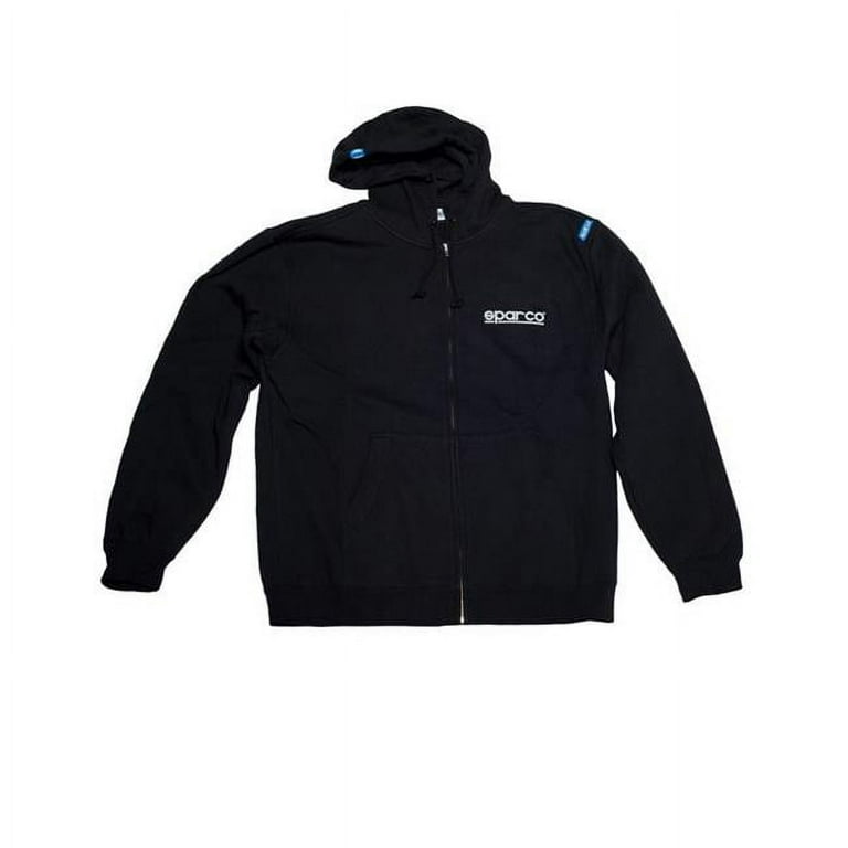 Sparco Black Zip Hoodie Sweatshirt, Large