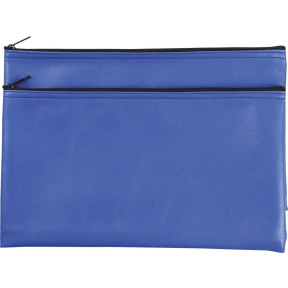 Sparco Carrying Case (Wallet) Cash, Check, Receipt, Office Supplies - Blue - Polyvinyl Chloride (PVC) Body x 11" Width x 6" Depth - 2 Pack | Bundle of 2 Packs