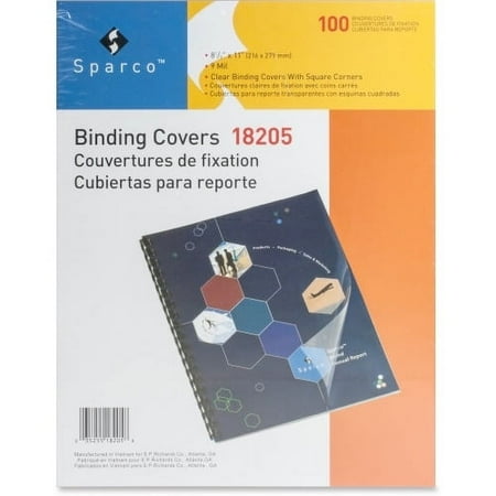 Sparco, SPR18205, Clear View Premium Presentation Covers, 100 / Box, Clear