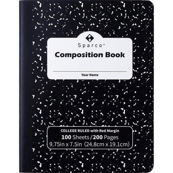 Notebook Ruling Types Plain Sparco College Ruled Composition Notebook 100 Pages - Sewn - Front ...