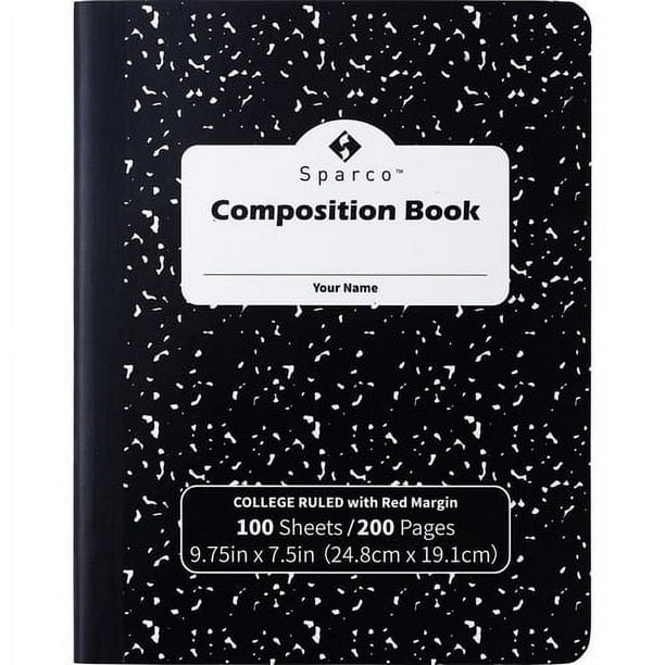 Sparco College Ruled Composition Notebook - 100 Pages - Sewn - Front Ruling Surface - 2.10 Sparco College Ruled Composition Notebook - 100 Pages - Sewn - Front Ruling Surface - 2.10