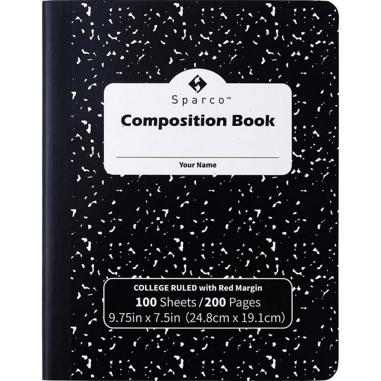 Sparco College Ruled Composition Notebook - 100 Pages - Sewn - Front Ruling Surface - 2.10 Sparco College Ruled Composition Notebook - 100 Pages - Sewn - Front Ruling Surface - 2.10
