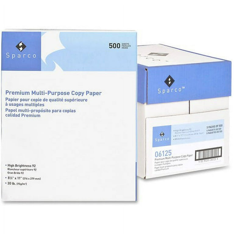 Sparco Copy Paper - 92 Brightness - Letter - 8 1/2 Sparco Copy Paper - 92 Brightness - Letter - 8 1/2