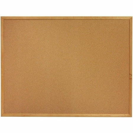 Sparco Cork Bulletin Board, 18" x 24", Oak Wood Frame