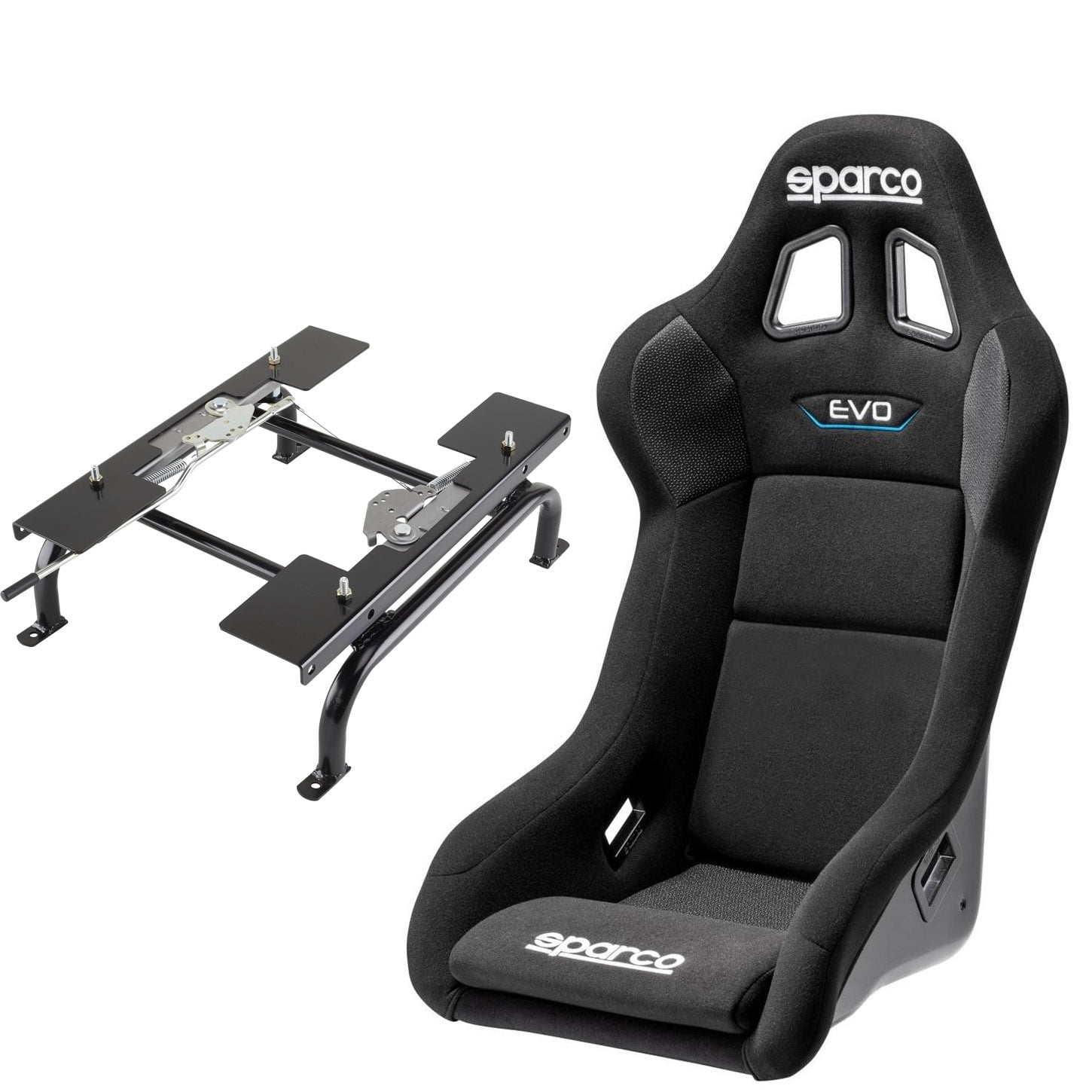 Sparco EVO QRT Racing Seat and Speedway Motors Universal Brackets, Black  Medium Seat, Lightest Fiberglass Composite Seat Shell, Fitment for Small  Cockpits 