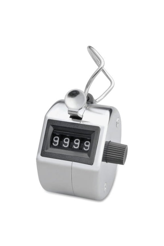 Finger Ring Tally Counter 4 Digit - Finger Ring - Handheld - Chrome Plated Steel - Silver