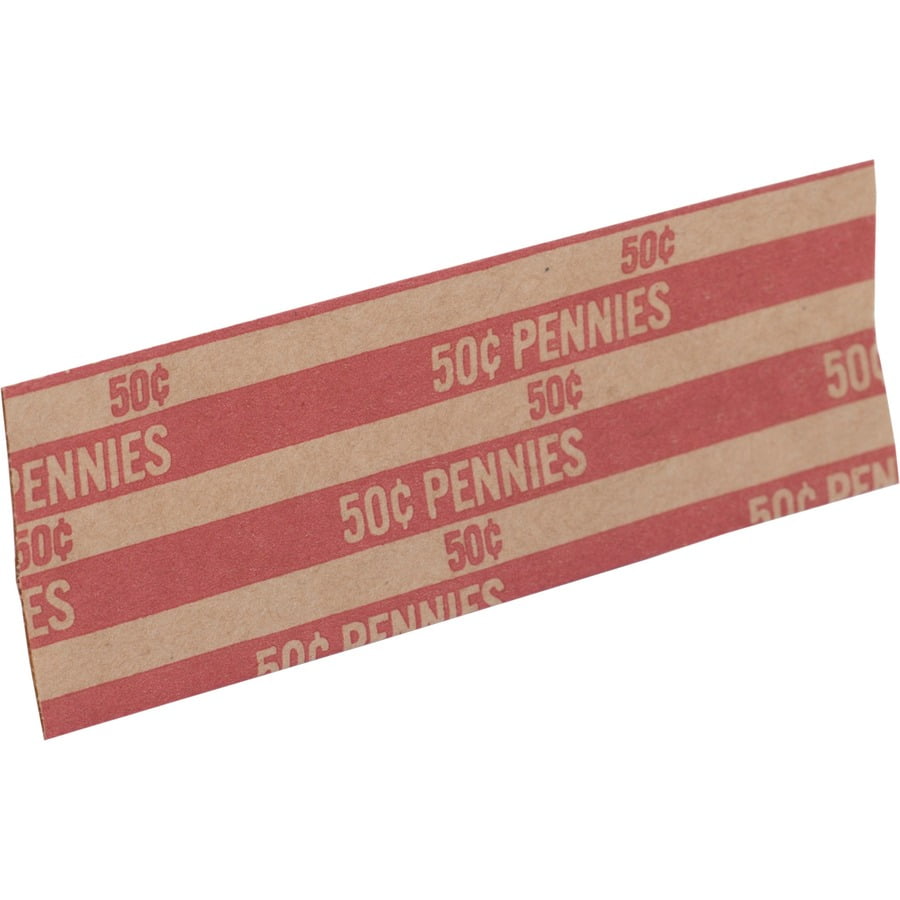Sparco Flat Coin Wrappers - 1000 Wrap(s)Total $0.50 in 50 Coins of 1¢ Denomination - 60 lb Paper Weight - Kraft - Red | Bundle of 2 Packs