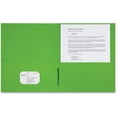 thumbnail image 1 of Sparco Letter Pocket Folder - 8 1/2" x 11" - 2 Internal Pocket(s) - Leatherette Paper - Apple Green - 25 / Box | Bundle of 2 Boxes, 1 of 2
