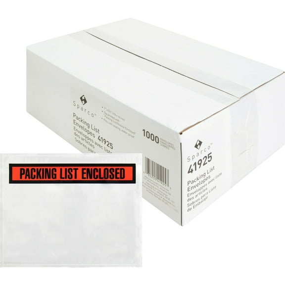 Sparco Packing/Invoice Envelope 7"x5.5" 1000/BX White 41925