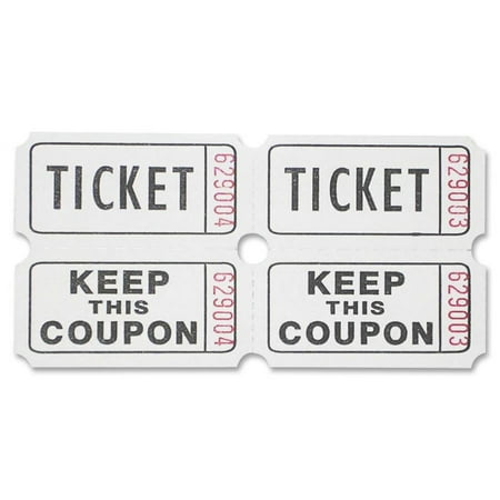 Sparco Roll Tickets - White - 2000/Roll | Bundle of 5