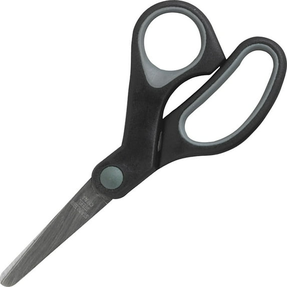 Sparco Rubber Handle 5" Scissors, Black, Gray, 1 / Each (Quantity)