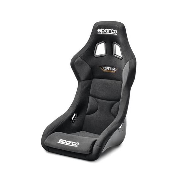 Sparco SCO008012GNR Fiberglass Composite Retardant Non-Slip Gaming QRT-R Fabric Seate, Black