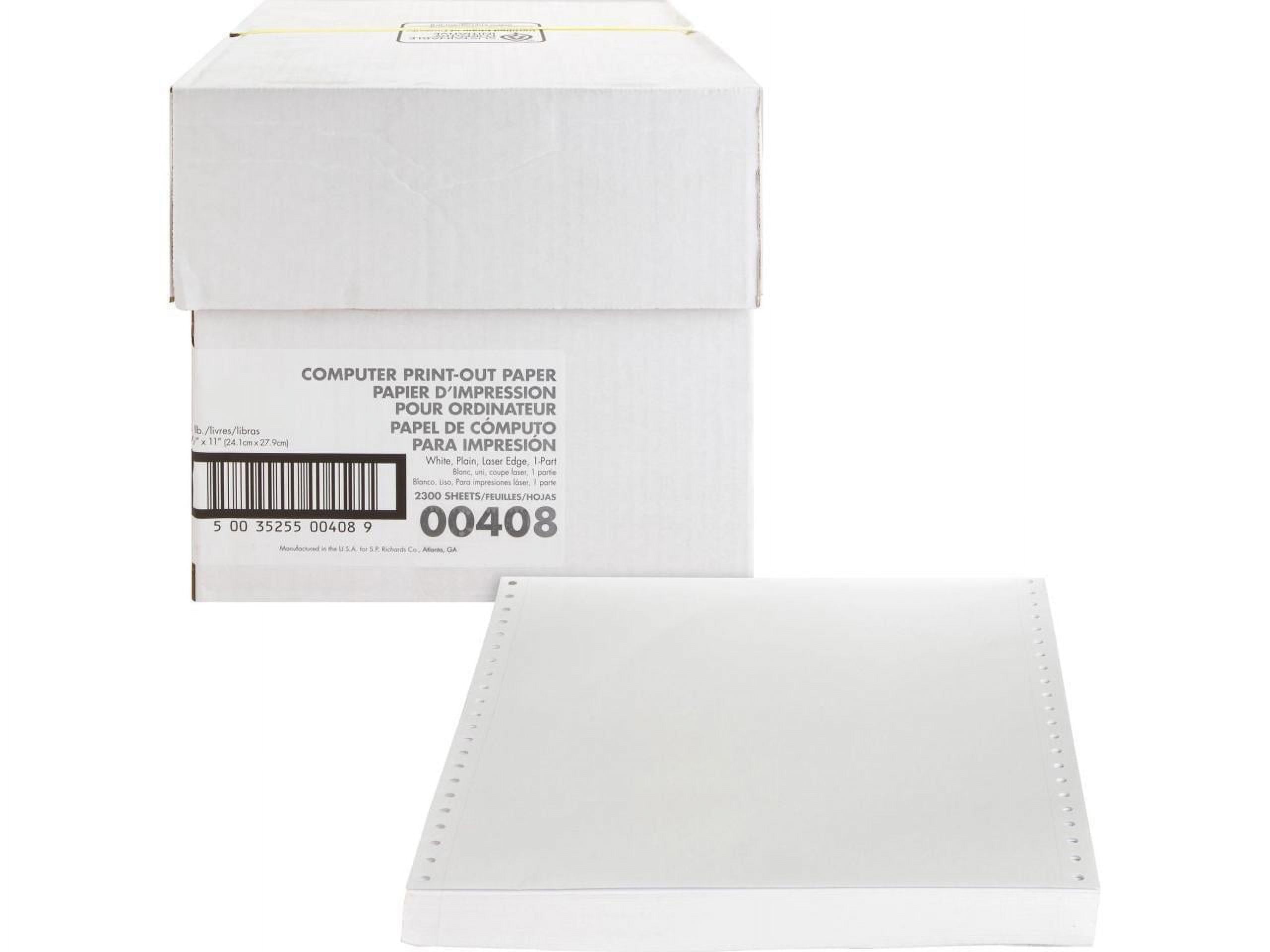 Sparco, SPR00408, Perforated Blank Computer Paper, 230 / Carton, White